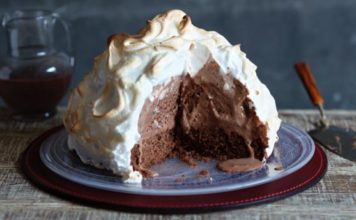 Baked Alaska With Hot Chocolate Sauce