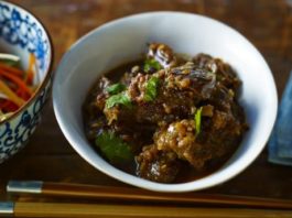 Asian-Braised Shin Of Beef With Hot And Sour Shredded Salad