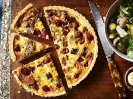 Butternut Squash And Stilton Quiche With Roasted Sprouts
