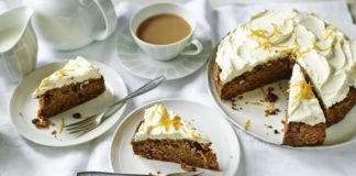 Sugar-Free Spiced Carrot Cake With Orange Cream Cheese Frosting