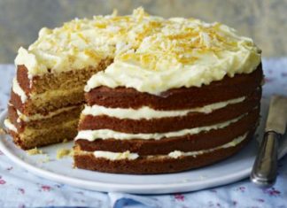 Spiced Whole Orange Cake With Orange Mascarpone Icing