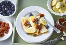 Sweet Banana And Maple Pancakes With Blueberries And Pecans Sweet Banana And Maple Pancakes With Blueberries And Pecans