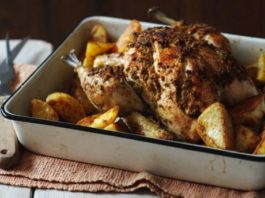 Whole Roasted Masala Chicken And Potatoes