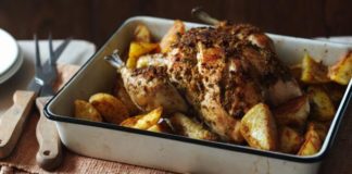 Whole Roasted Masala Chicken And Potatoes